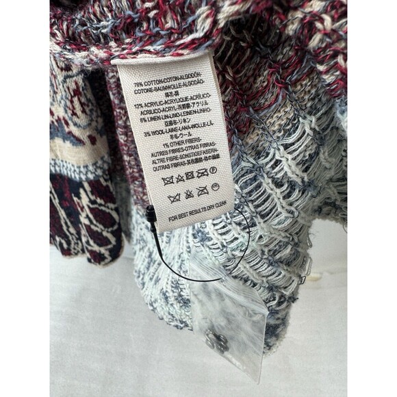 Free People Blue and Cream Patterned Cardigan - Picture 7 of 10